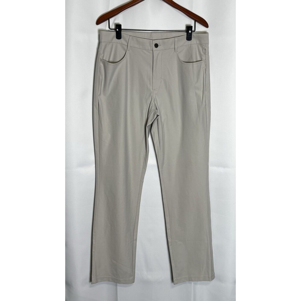 Old Navy Active Tech Hybrid Straight Leg Pants Mens 34x32 Tan 4-Way Stretch NEW!